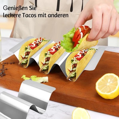 für Sandwiches, Brot, Hot Dogs Hotdog 6 Stück Taco Halter Edelstahl Taco Ständer