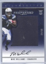 MIKE WILLIAMS 2017 PANINI PREFERRED SILHOUETTES JUMBO JERSEY AUTO RC #D 20/99