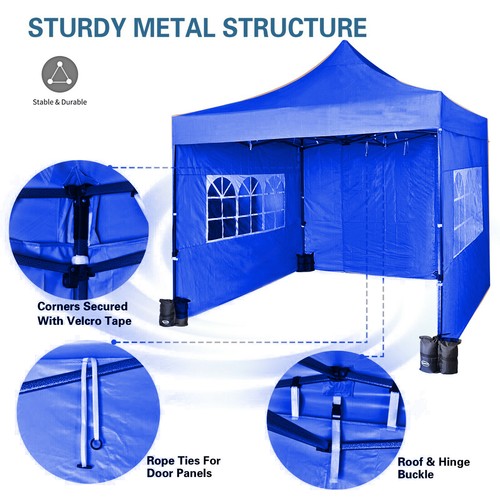 S7.1W GAZEBO ® Pop Up 3x3m Heavy Duty Waterproof Commercial Grade MarketStall - Picture 12 of 32