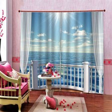 Warm Sunlight Spreads Nice Lake Printing 3D Blockout Curtains Fabric Window