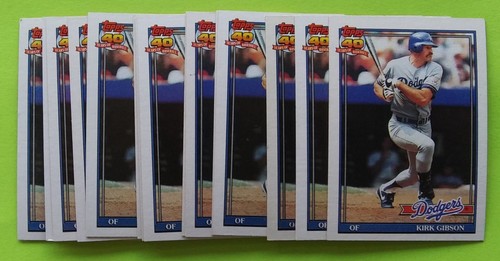 17-Card Lot 1991 Topps #490 Kirk Gibson Baseball Cards (Los Angeles Dodgers) - Picture 5 of 5