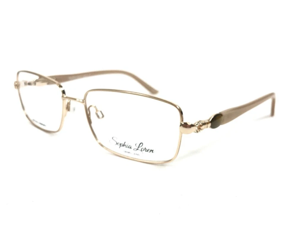 Marcos de gafas Sophia Loren M235 057 cristales rectangulares dorados desnudos 53-16-135 Foto 4 de 4