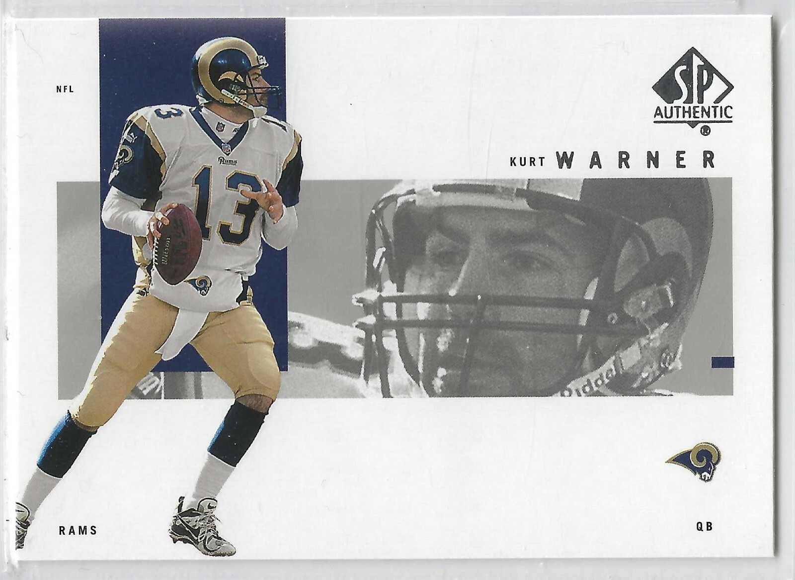 2001 SP Authentic #73 Kurt Warner St Louis Rams Northern Iowa HOF