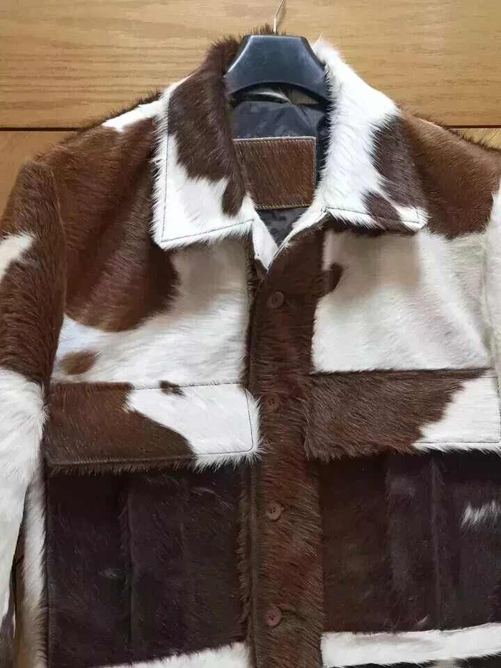 Giacca da uomo in pelle di mucca con capelli Giacca ranch A+ Western Pony Skin