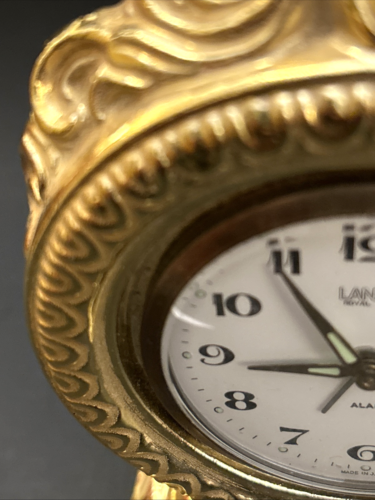 Vintage Gold Porcelain Horse Clock LANDEX ROYAL CRAFT with Alarm - Picture 5 of 11