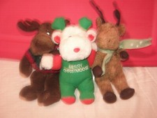STUFFED Christmas Moose 3 Piece Set