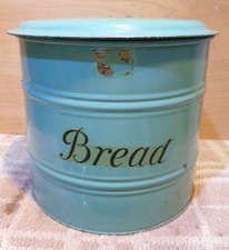 Vintage Pelican RETRO Enamelled Round Farm House Bread Flour Bin Flip Lid Green