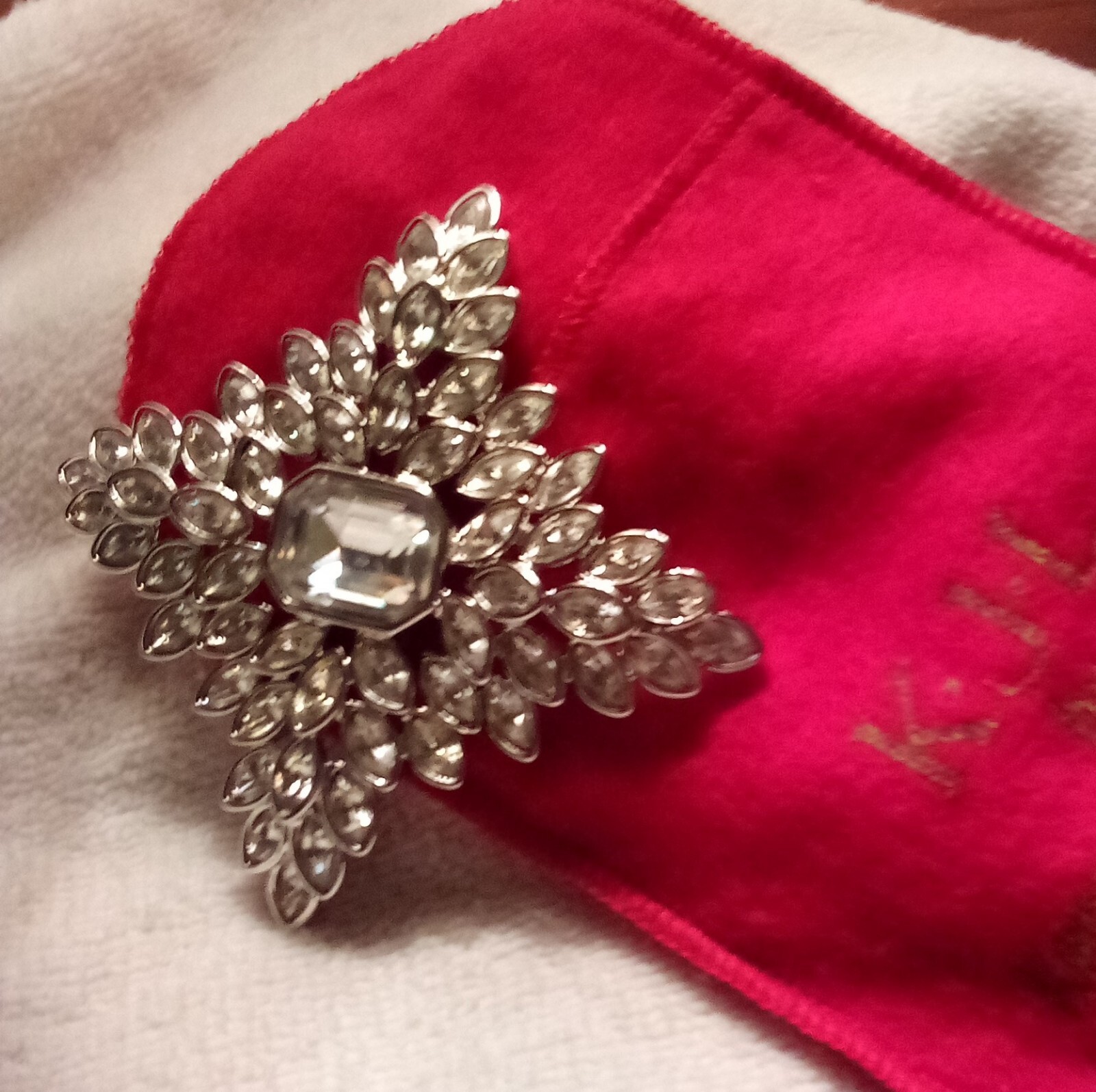 Statement signed Kenneth Jay Lane rhinestone pin … - image 1