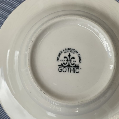 Homer Laughlin 2 China Gothic Rim Cereal Bowls 7 1/8” Ivory Lattice, Made in USA - Picture 12 of 12