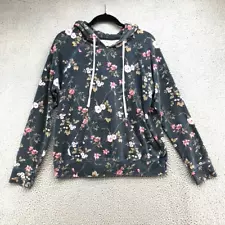 Sundry Pullover Sweatshirt Womens 1 Small Floral Hooded Comfort Cozy 
