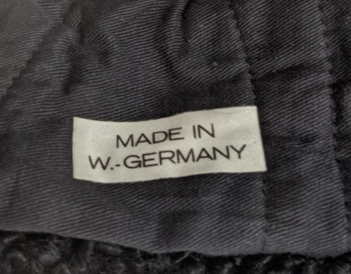 West German Military Black Sheepskin Shearling Leather Fur Round Bucket Hat 55 - Picture 5 of 5