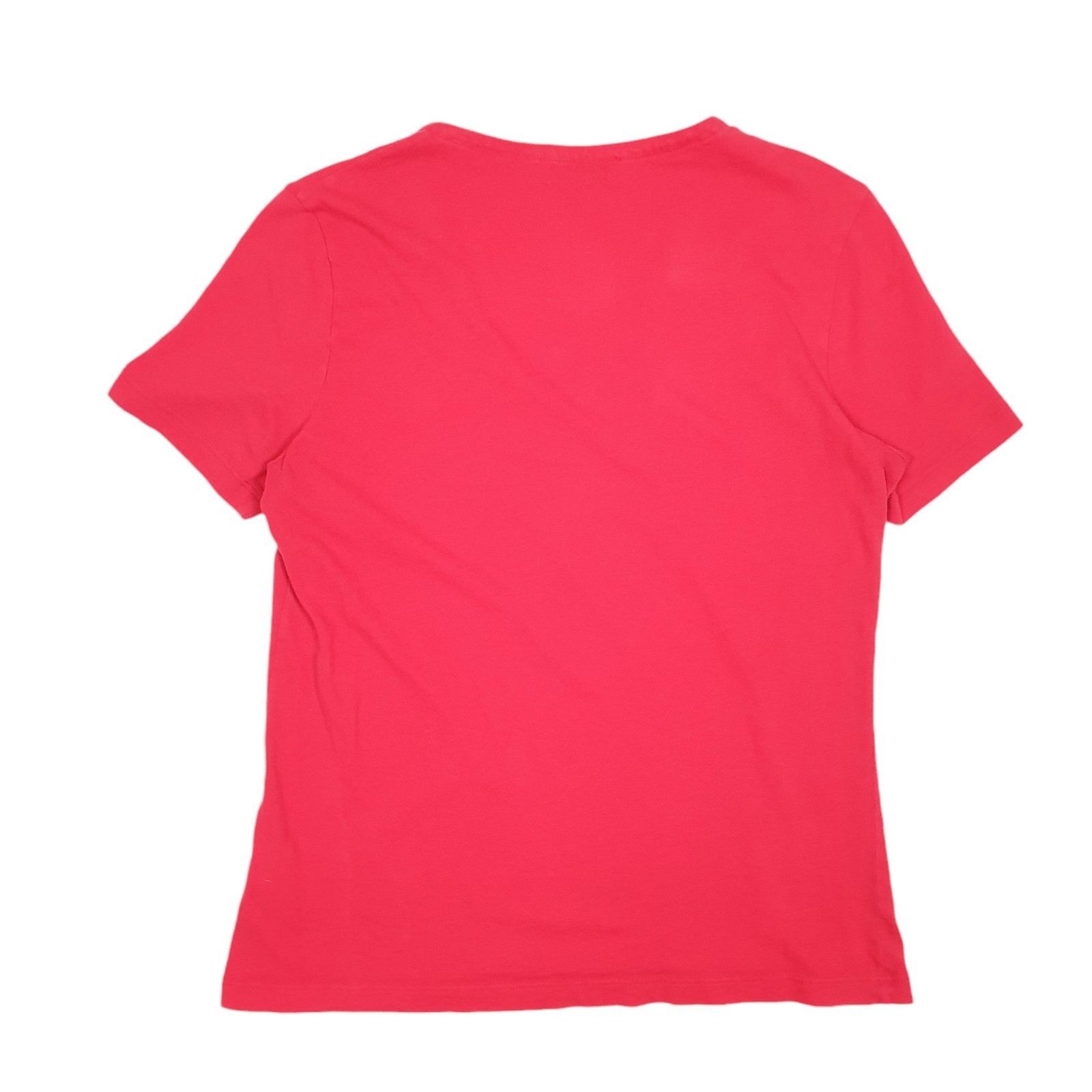 LACOSTE Red T Shirt Tee V Neck Short Sleeve Cotton Womens XS image 2