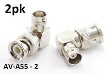 2pk BNC Right-Angle Male to BNC Female Video Adapter