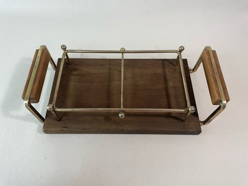 Vintage 2 Crystal Glass Whiskey Decanters With Wooden Holder And Brass Fittings - Bild 5 von 9