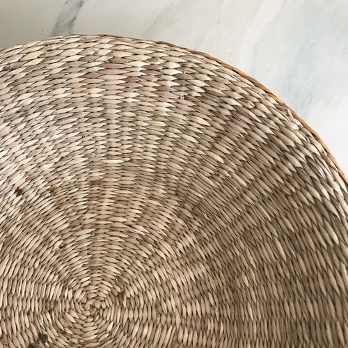 rare Vintage Round Rattan Basket Wicker Round Basket Bowl 12.5" kitchen decor - Picture 4 of 12