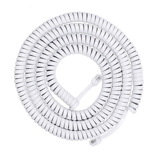 Modern Coiled RJ9 RJ11 4P4C Telephone Line Spring Landline Cord Enhancing Sound - Zdjęcie 5 z 12