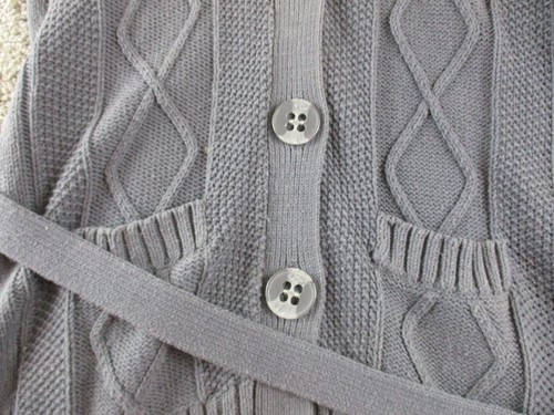 Witchery Cardigan Medium Sleeveless Knit Button Up Belt Hooded Womens Pockets - Picture 4 of 15