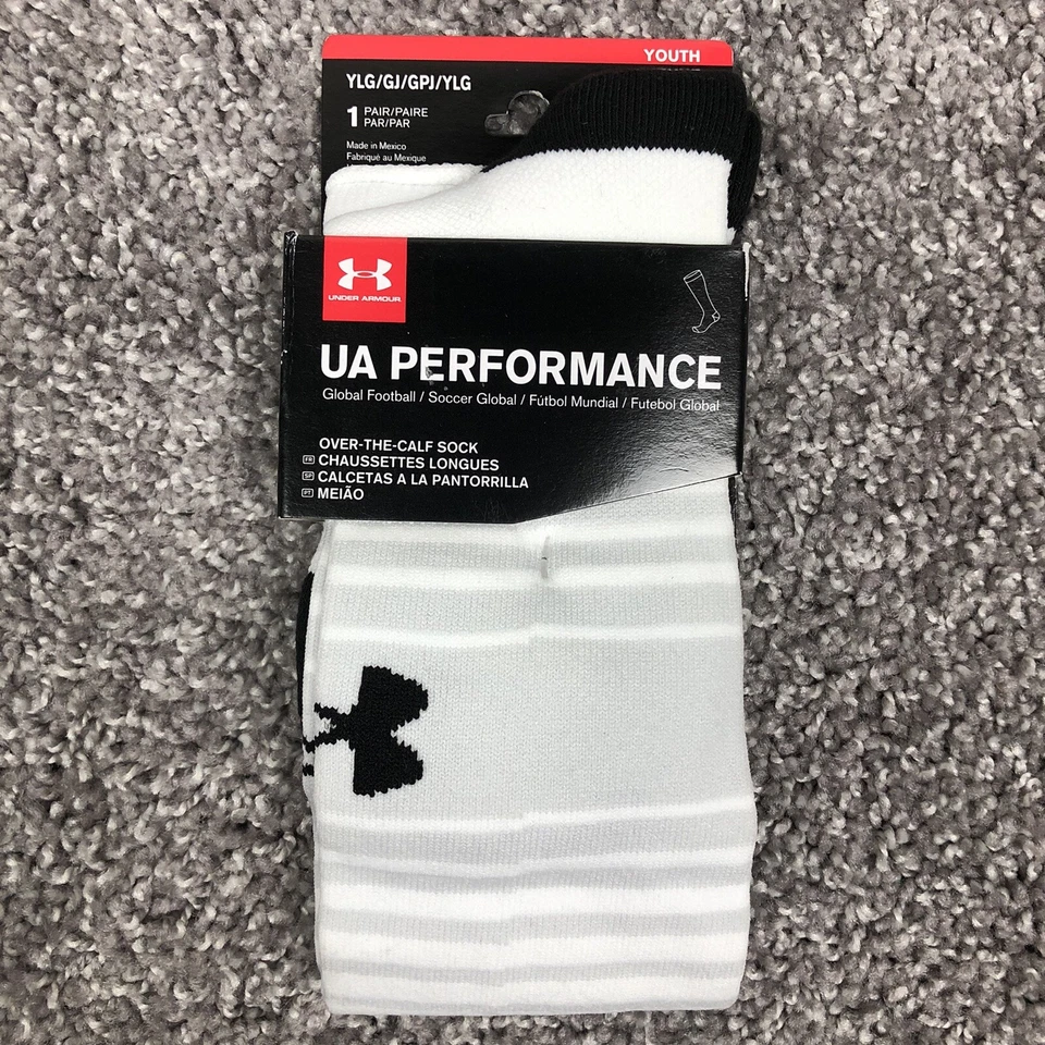 Under Armour Kids белый черный OTC нейлона Global футбол носки размер L (1-4) - Изображение 2 из 4