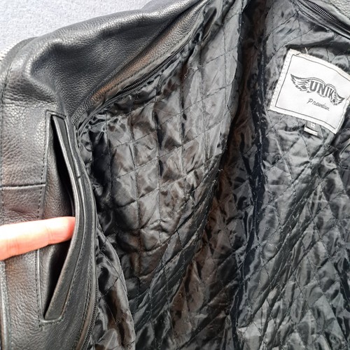 Vintage UNIK Black Leather Jacket Biker Motorcycle Youth Size 12 Black - Picture 15 of 20