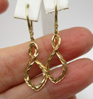 14K Yellow Gold diamond-Cut Figure Eight Dangle Earrings [E197] — photo 4