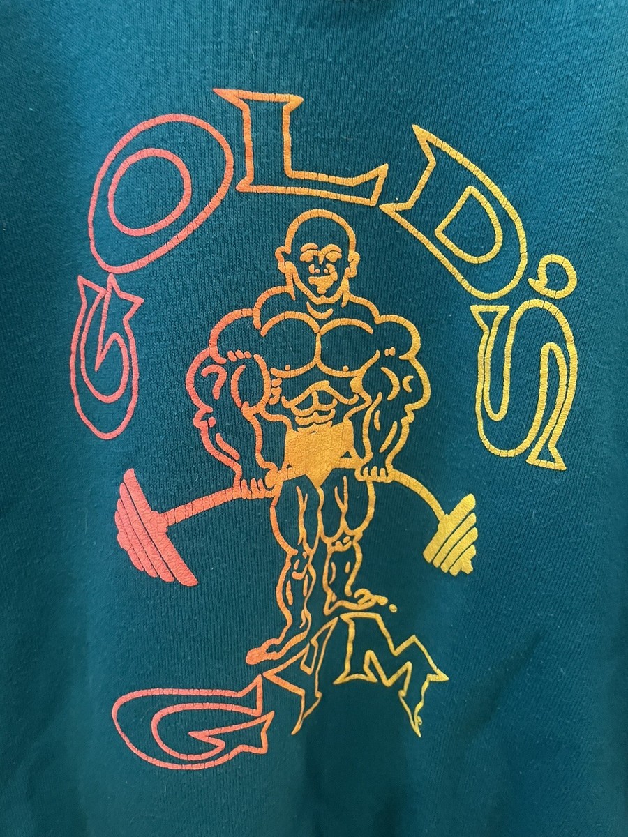 Distressed Vintage 80s Golds Gym Raglan Sweatshirt Faded Teal M | eBay