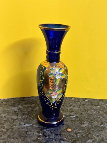 Bohemian Cobalt Blue Glass Czech Art - Bild 6 von 8
