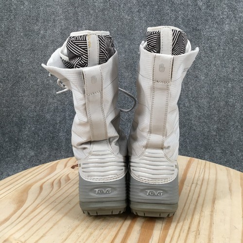 Teva Boots Womens 8 Jordanelle 2 WP Mid Calf Winter 1003017 White Fabric Lace Up - Picture 9 of 16