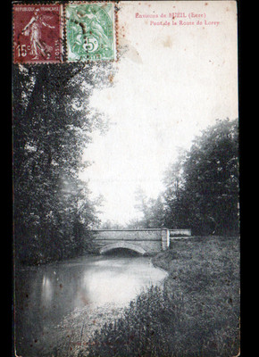 BUEIL (27) PONT & RIVER, Route de LOREY im Jahr 1932