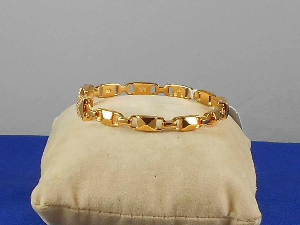 Brazalete abierto con bisagras Michael Kors oro rosa plata esterlina MERCER LINK M Foto 2 de 4