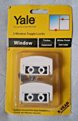 NEU Yale P113 Kippfensterschlösser - weiß, 2er Pack