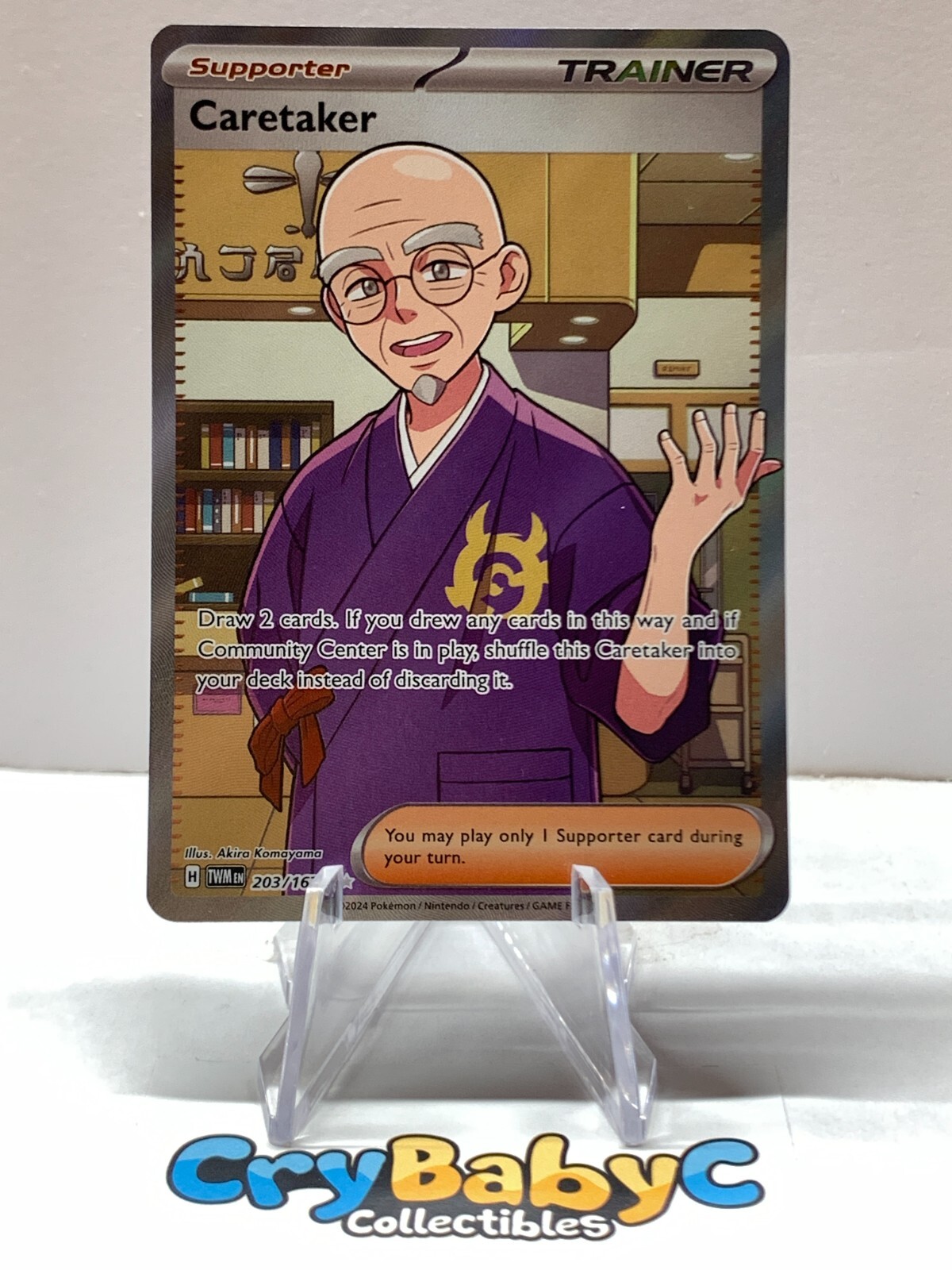Pokemon Caretaker 203/167 Twilight Masquerade SV Ultra Rare Full Art Trainer