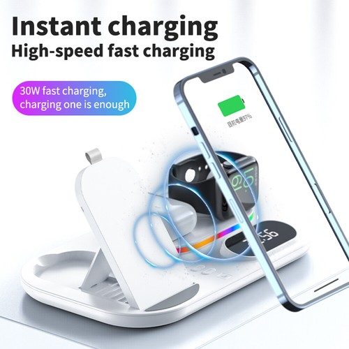 4 in 1 Fast Wireless Charger for iPhone 13 12 11 Pro for Apple Watch 7 6 SE - Zdjęcie 3 z 9