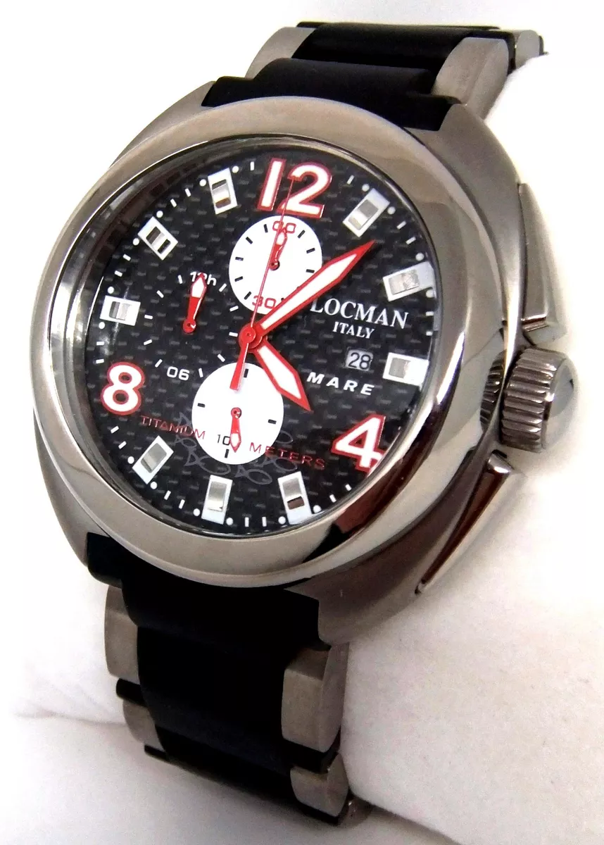 LOCMAN MARE SEA TITANIUM CARBON CHRONOGRAPH WATCH on BRACELET NEW. 995