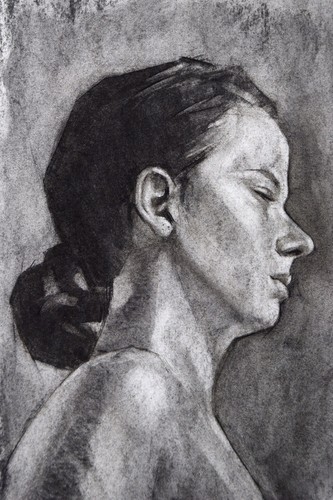 Portrait Study #3 - A4 - Original Charcoal Drawing on 150gsm paper (not a print) - Photo 3 sur 4