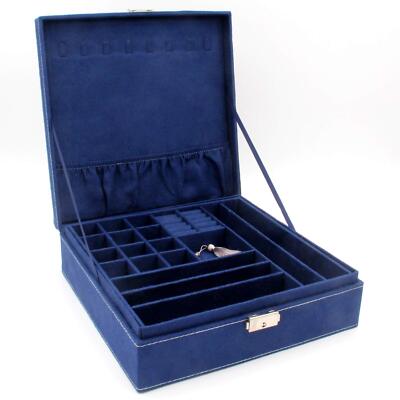 KLOUD City Two-Layer Jewelry Box Organizer Display Storage case with Lock Dee...