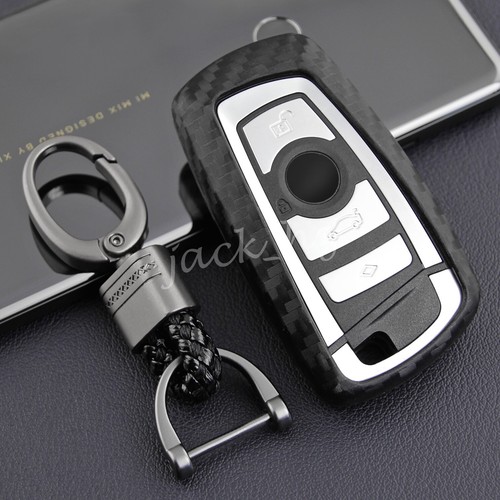 Funda protectora con llavero de fibra de carbono para BMW F20 F21 F30 F34 F36 F10 F07 F25 F26 F32 - Imagen 6 de 8