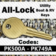 All Lock Boat Storage Compartment Key Cut to Your Code PK500A - PK749A