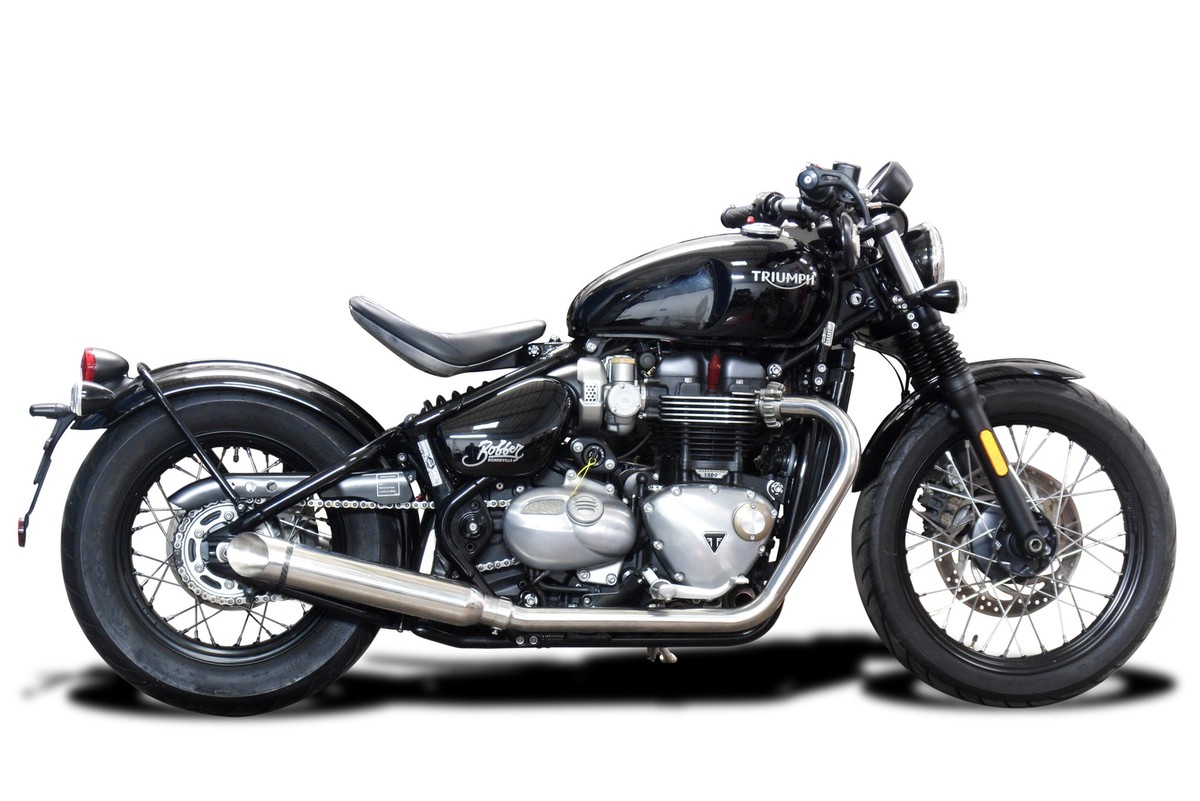 Full 2-2 Exhaust Triumph Bonneville Bobber 16