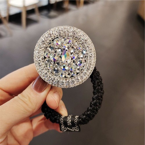Elastic Rhinestone Hair Rings - Crystal Ponytail Holder Women Hair Accessory 1pc - Picture 10 of 15