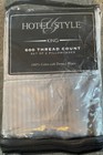 Hotel Style 600 thread count 2 King Size pillowcases 100% Cotton Gray Damask NIP
