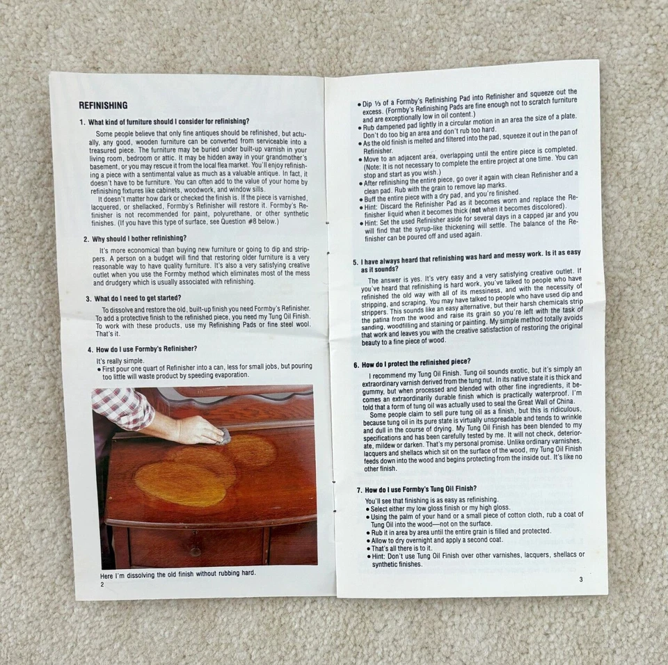 VINTAGE c. 1981 HOMER FORMBY’S FURNITURE FACT BOOK PAMPHLET ~ NICE!! - Image 3 of 4