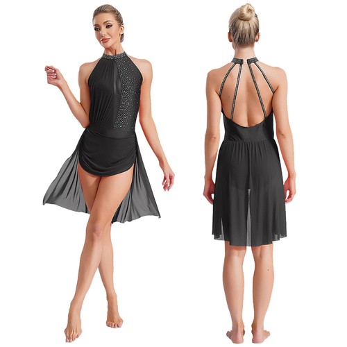 Women's Dancewear Latin Dress Stage Costume Backless Contemporary Lyrical Shows - Picture 43 of 95