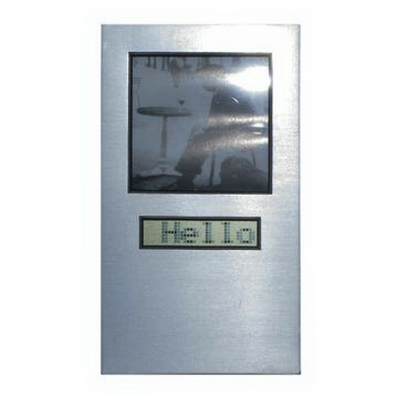 Metal Photo Frame Custom Banner CLOCK - Date Time Day and Scrolling Message
