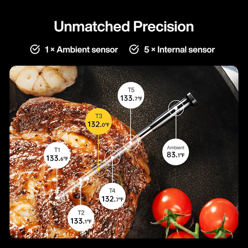 Sync One Smart Wireless Meat Thermometer: Standalone Base with LCD Display, Unli - Picture 4 of 12