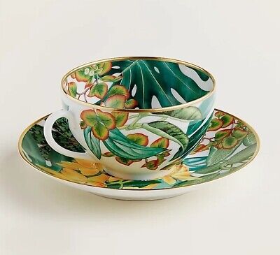 Hermes Passifolia Morning Soup Cup Saucer Green Tableware Hermes Passifolia Morning Soup Cup Saucer Green Tableware