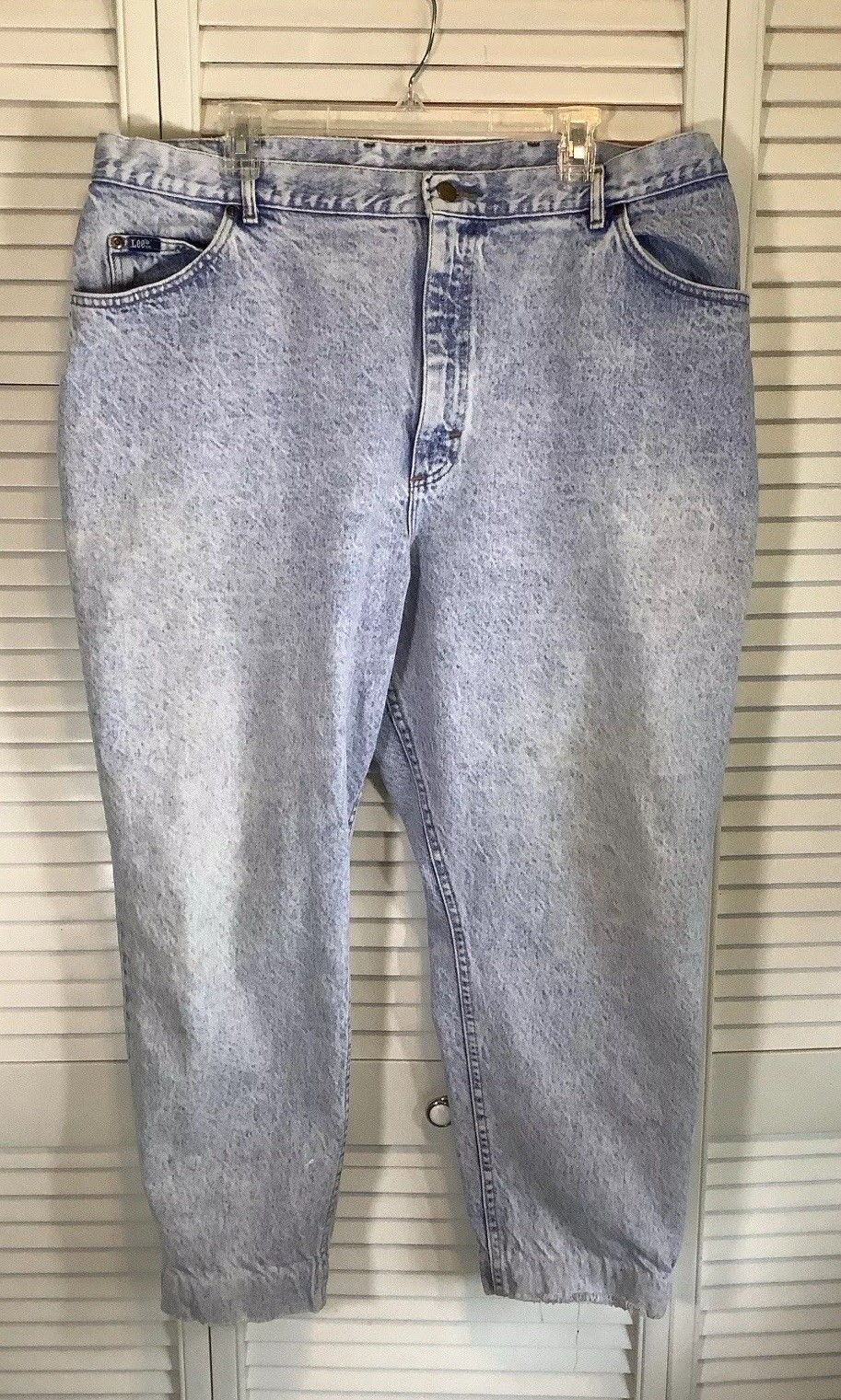Lee Acid Washed Mom Jeans Plus Size 24W Medium High Waist Tapered Vintage 80s-image