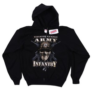 SOFFE U.S ARMY INFANTRY MILITARY BLACK ZIP-UP HOODIE PULLOVER MEN SIZE M NWT