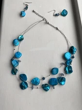 Multi strand necklace and earring set