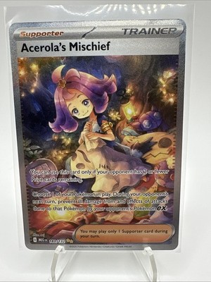 Acerola's Mischief Trainer Card Pokémon TCG Holo Supporter 183/132 Near Mint