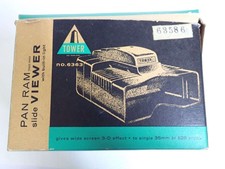 Tower Pan-Ram Vintage Portable Lighted Slide Viewer, Black/White